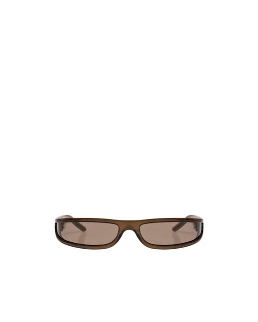 Rick Owens White Shield Frame Sunglasses for men