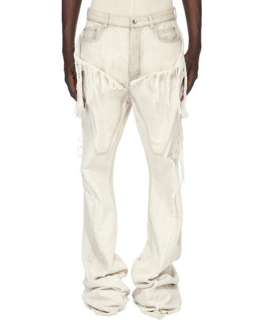 Rick Owens Natural Slivered Bootcut Jeans for men