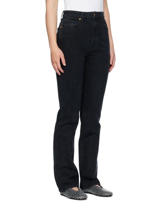 Khaite Black Slight Flared Jeans