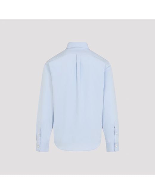 Givenchy Blue Logo Detailed Long-Sleeved Shirt for men