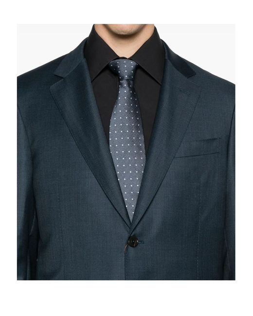 Canali Blue Checked Suit for men