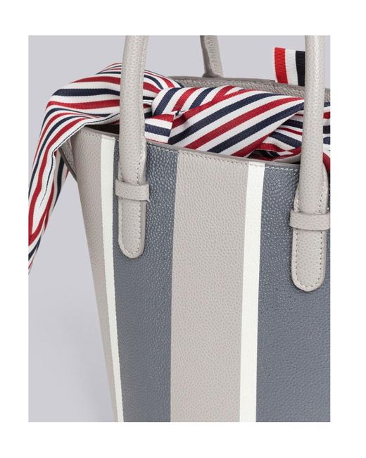 Thom Browne White Rwb Stripe Lining Bucket Bag