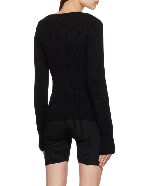 Jacquemus Black Cut Out Detailed Knitted T-Shirt