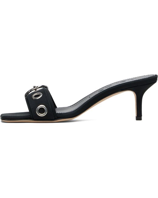Aeyde Black Ilvy Eyelet Grosgrain High Heel Sandals