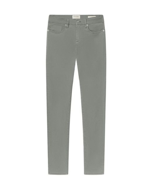 FRAME Gray Straight-Leg Chino Trousers for men