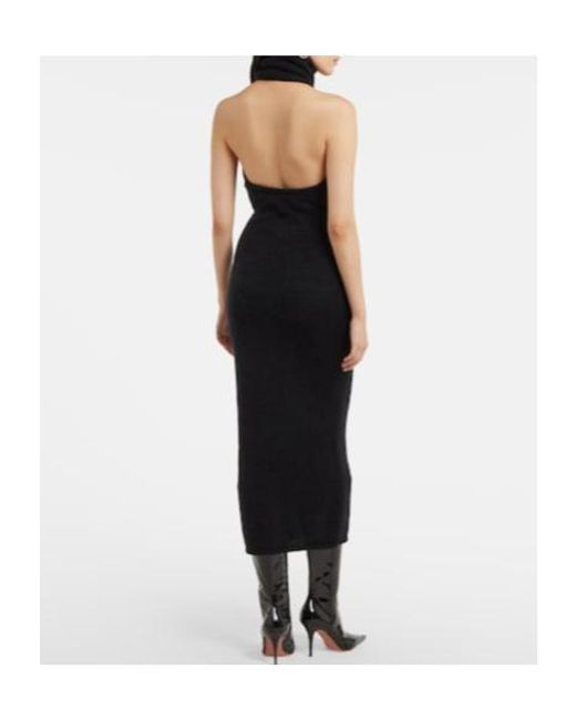 Magda Butrym Black Halterneck Mohair-Blend Maxi Dress