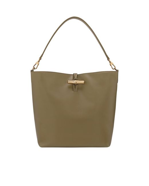 Longchamp Multicolor Bamboo Clasp Leather Shoulder Bag