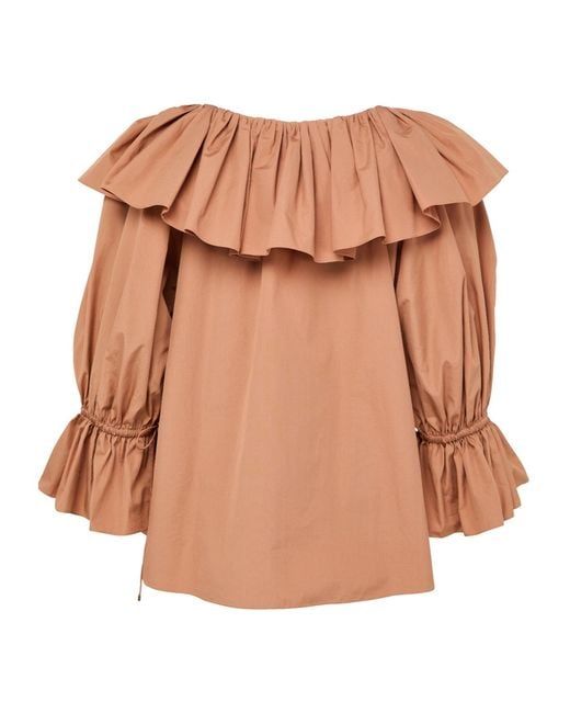 Chloé Brown Ruffled Cover-Up