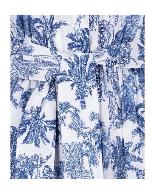 Mc2 Saint Barth Blue Long Sleeve Dress