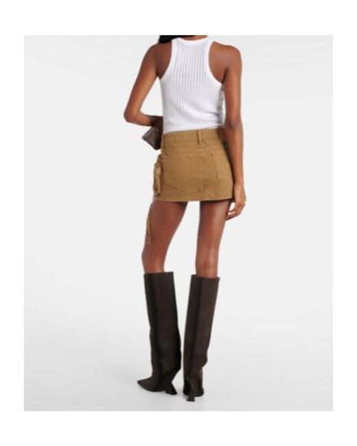 The Attico Natural Fay Denim Cargo Miniskirt