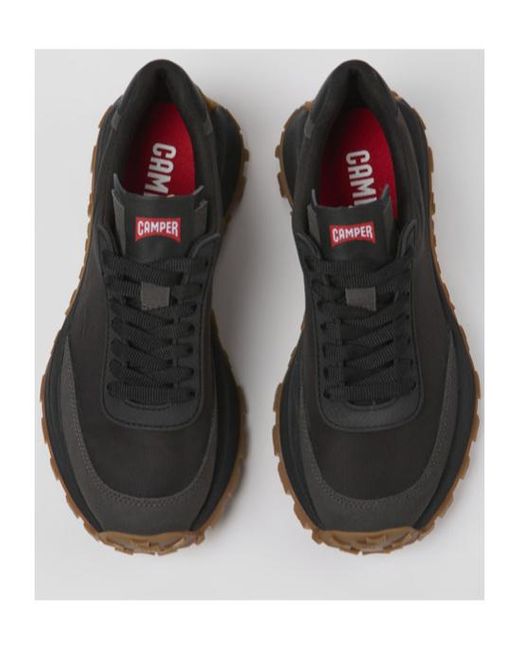 Camper Black Drift Trail Logo-Patch Sneakers