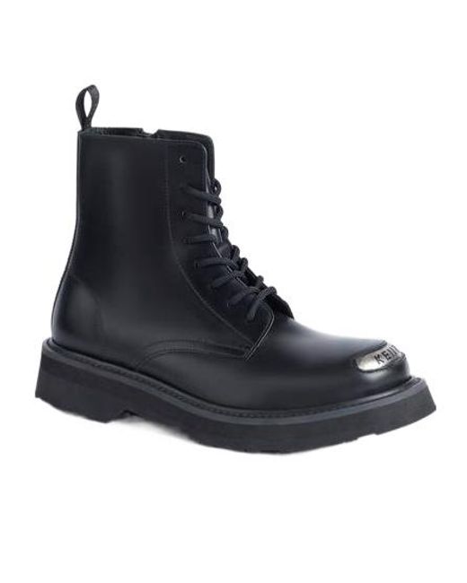 KENZO Black 'Smile' Lace Up Boots for men