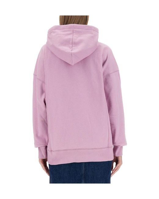 Isabel Marant Pink Isabel Marant Étoile Logo-Printed Drawstring Hoodie