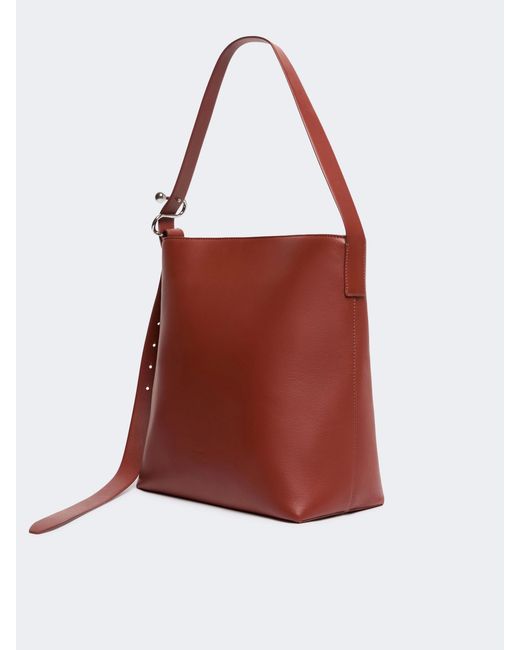 Sportmax Red Leather Shoulder Bag