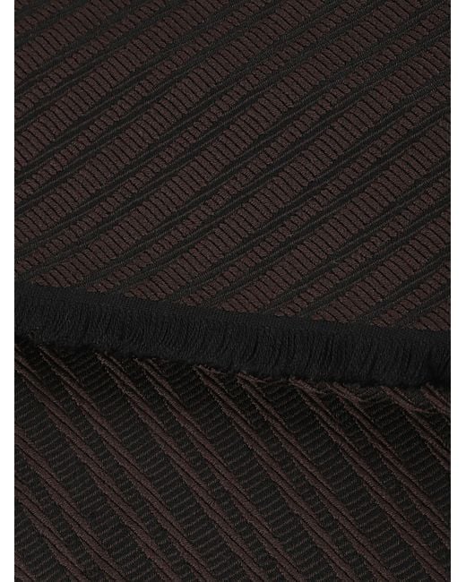 Emporio Armani Black Herringbone Scarf for men