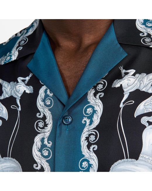 Versace Blue Silk Shirt for men