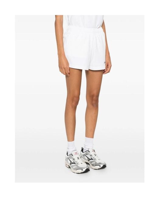 Sporty & Rich White Elastic-Waist Shorts