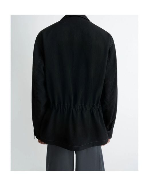 Lemaire Black Long-Sleeved Buttoned-Cuff Pocket Overshirt for men