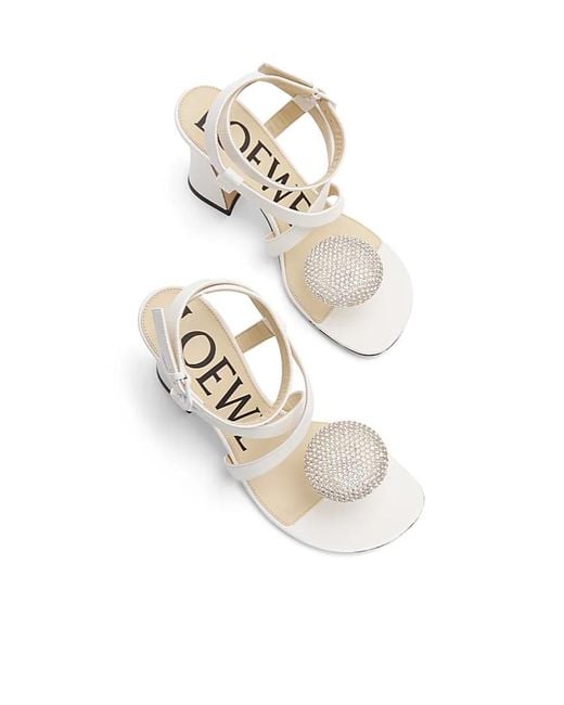 Loewe White Calle Pebble Sandal