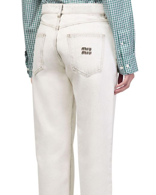 Miu Miu White Straight-Cut Jeans