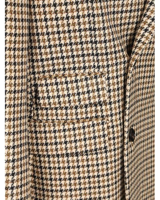 Emporio Armani Brown Double-Breasted Blazer Artan Check Motif for men