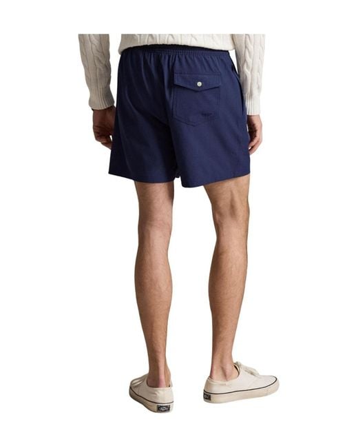 Polo Ralph Lauren Blue Drawstring Elastic Waist Shorts for men