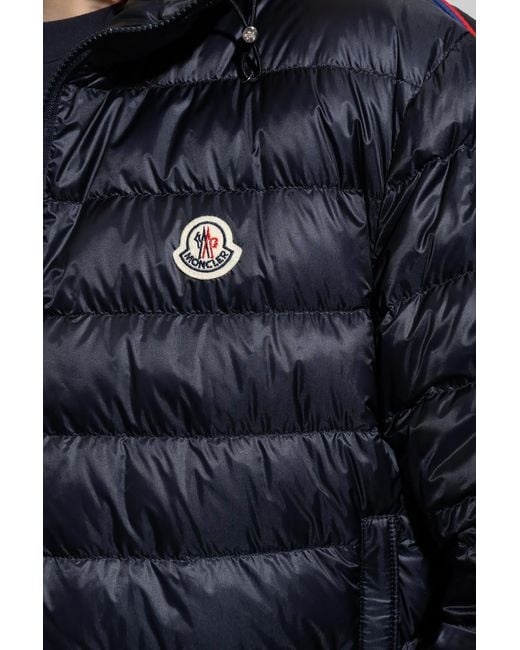 Moncler Blue Agout Logo-Patch Puffer Jacket for men