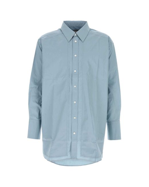 AMI Light Blue Poplin Shirt for men