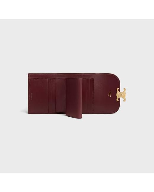 Céline Red Small Flap Wallet Triomphe