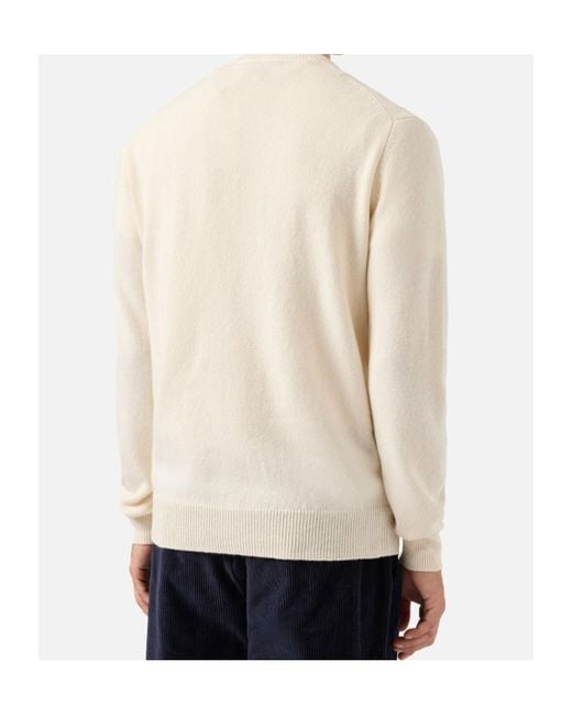 Mc2 Saint Barth White Ribbed Crewneck Jumper for men