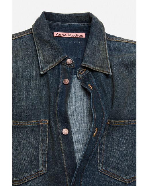 Acne Blue Double-Pocket Denim Shirt for men