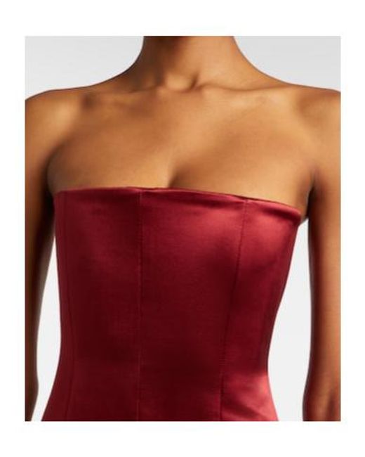 Alex Perry Red Draped Silk Corset Gown