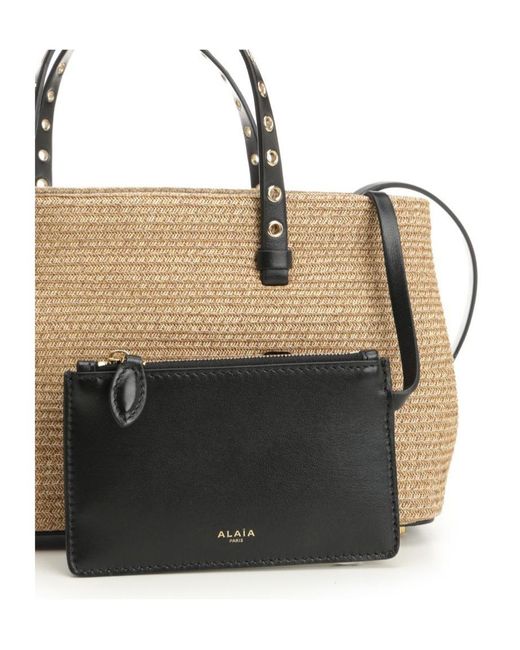 Alaïa Natural Alaïa Mina 25 Top Handle Tote Bag