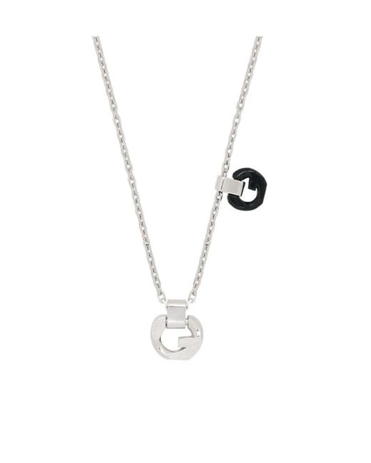 Givenchy White G Chain Necklace With Pendant for men