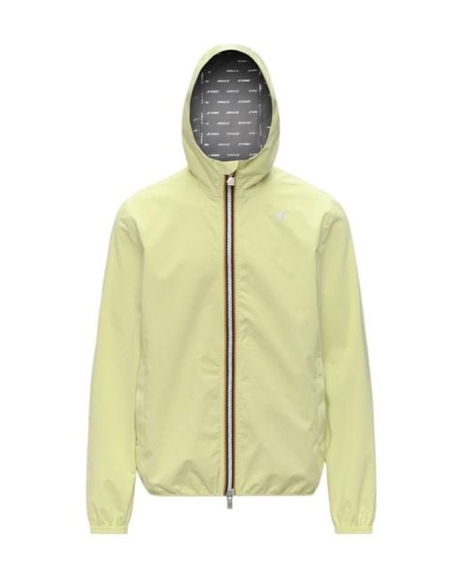 K-Way Yellow Zip-Up Hooded Jacket for men