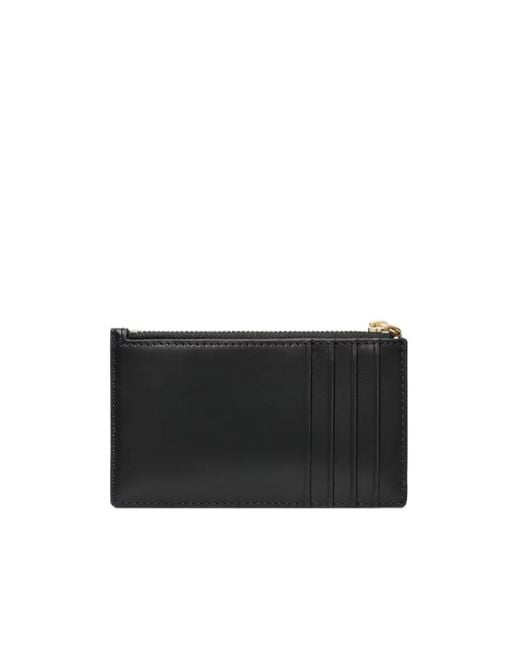 Tory Burch Black Quilted Charm Zip Card Case