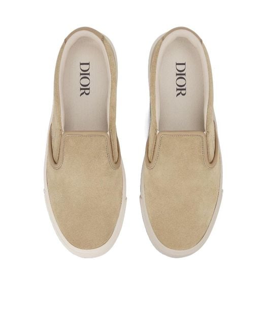 Dior White Homme Logo Detailed Slip-On Sneakers for men