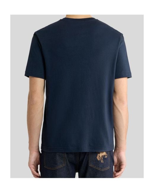 Etro Blue Parrot Logo Printed T-Shirt for men
