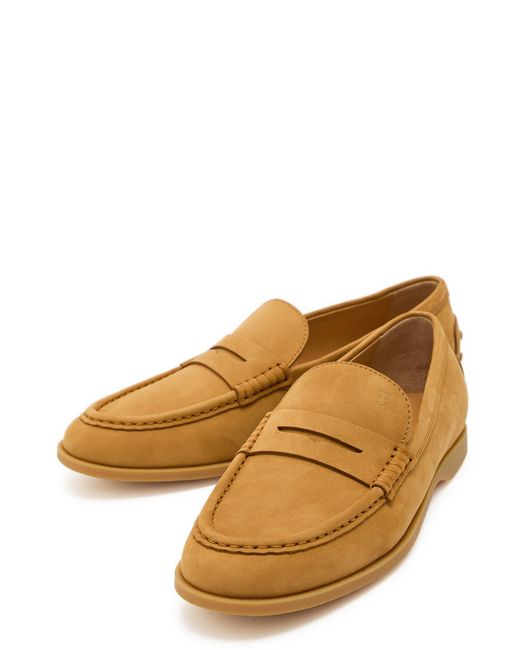 Tod's Brown Gomma Leggero Nubuck Loafers