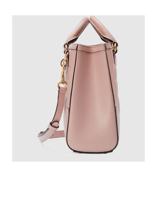 Gucci Pink Gg Logo-Embossed Mini Tote Bag