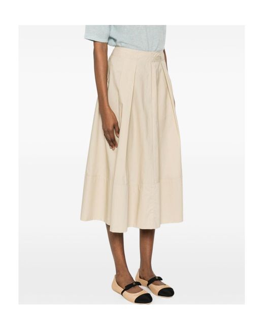 Woolrich Natural Pleated Midi Skirt