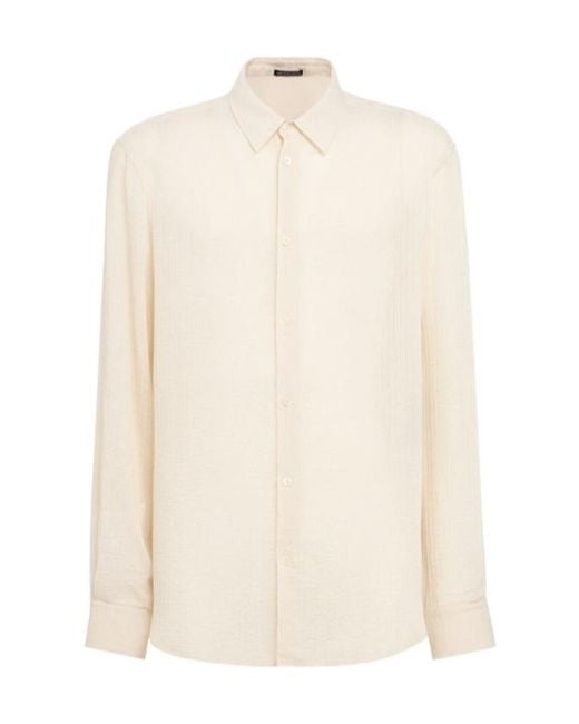 Ann Demeulemeester White Andre Tonal Striped Classic Shirt for men
