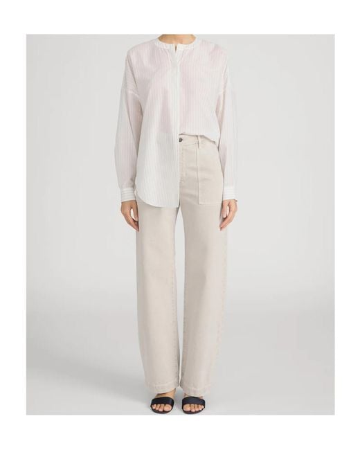 FRAME Gray The Bow Cargo Jeans