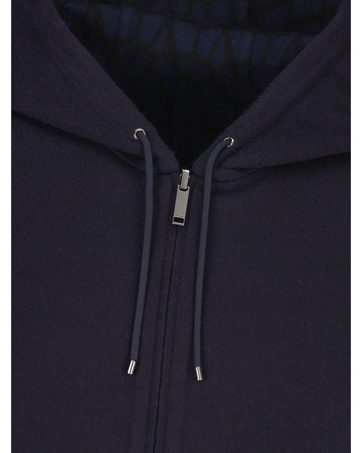 Valentino Blue Zip-Up Reversible Jacket for men