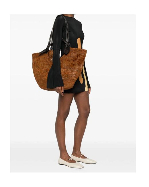 Hereu Brown Single-Handle Shoulder Bag