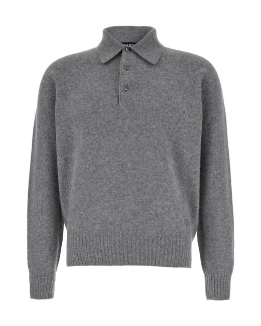 Tom Ford Gray Long-Sleeved Seamless Polo Shirt for men