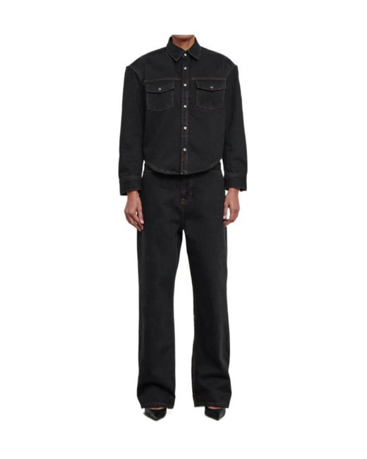 Wardrobe NYC Black Denim Jacket With Chest Pockets