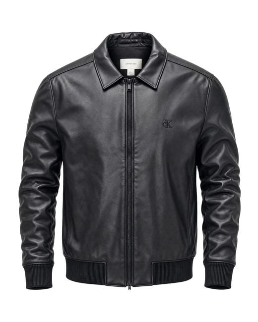 Calvin Klein Black Logo-Embroidered Jacket for men