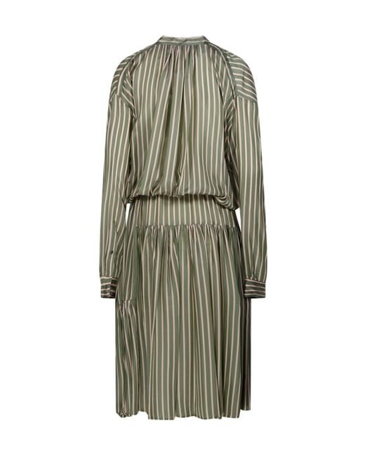 Dries Van Noten Green Striped Dress