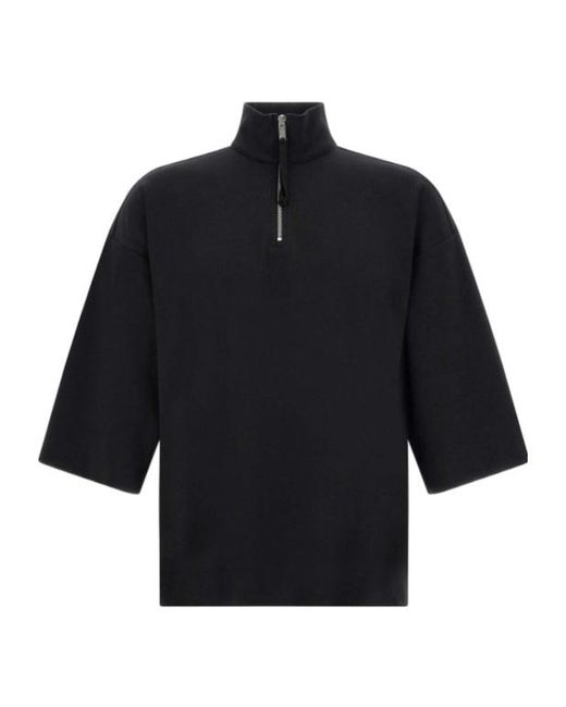 Thom Krom Black Ms 196 Oversized Half-Zip Sweatshirt for men